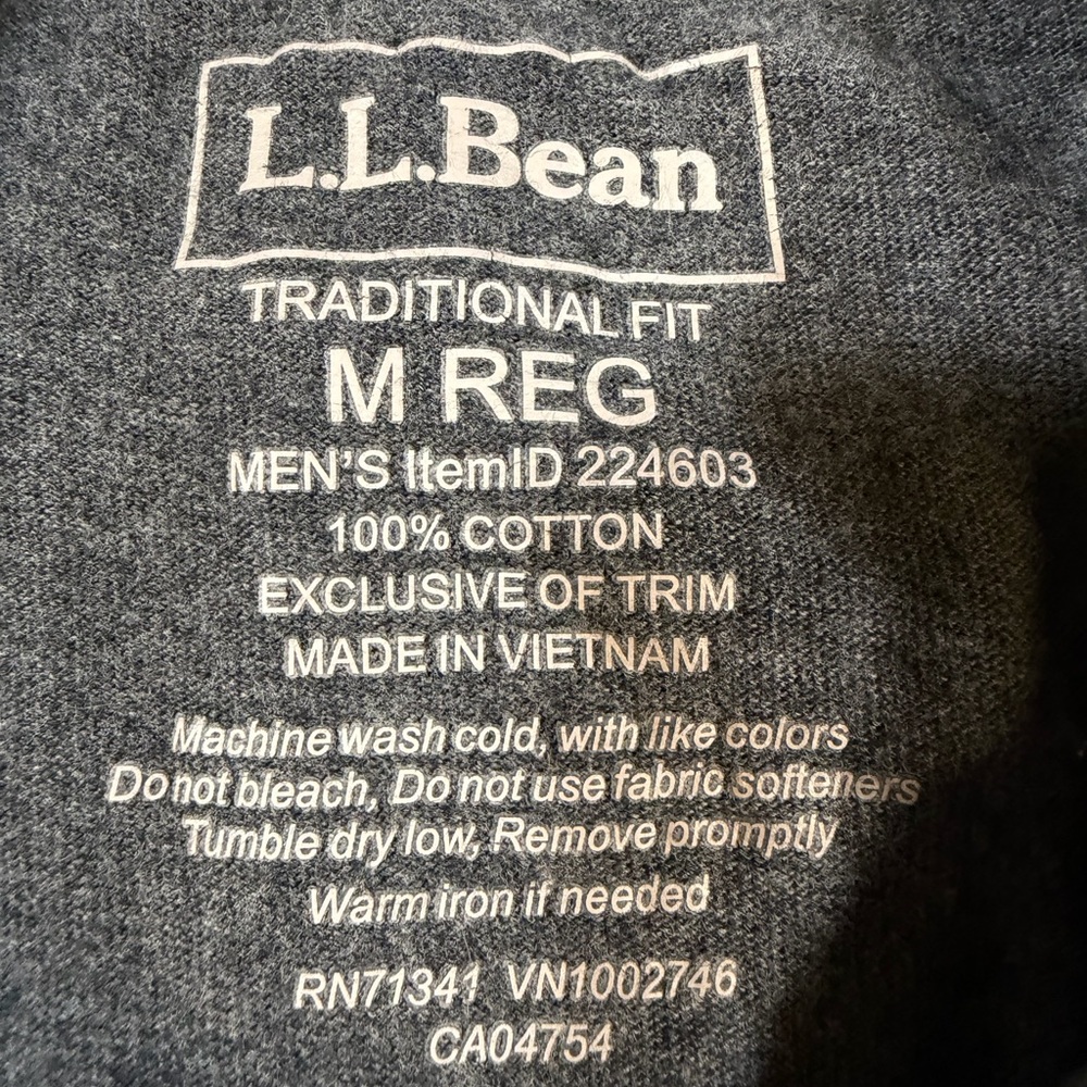 LL Bean - Men's Long Sleeve Crew Neck Shirts - Blue and Gray - Picture 3 of 5